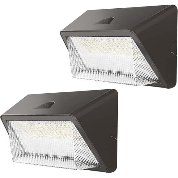 50W LED Wall Pack Light Dusk to Dawn Photocell Outdoor Commercial Security Area Lighting Fixture UL Listed 5500LM 4000K Daylight 400W HPS/HID Equivalent IP65 Waterproof 120-277V 2PACK