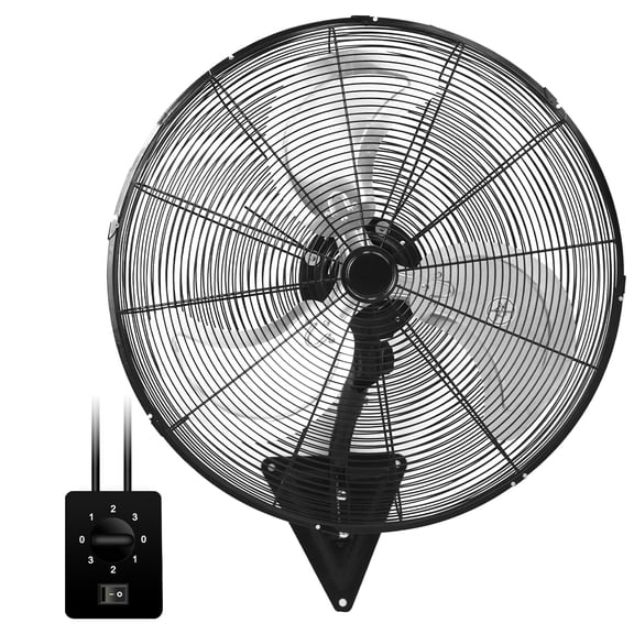 22" Wall Mounted Fan with 3 Speed Industrial Wall Fan Up to 7000 CFM, Quiet Oscillating Fan for Garage, Garden, Warehouse, Canteen