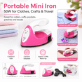 thumbnail image 1 of 50W Portable Mini Electric Iron - Compact Home/Travel Iron for Clothes/Garments/Sewing, Lightweight Tool for Quick Touch-Ups & Easy Storage,Red,2.36*2.56in, 1 of 14