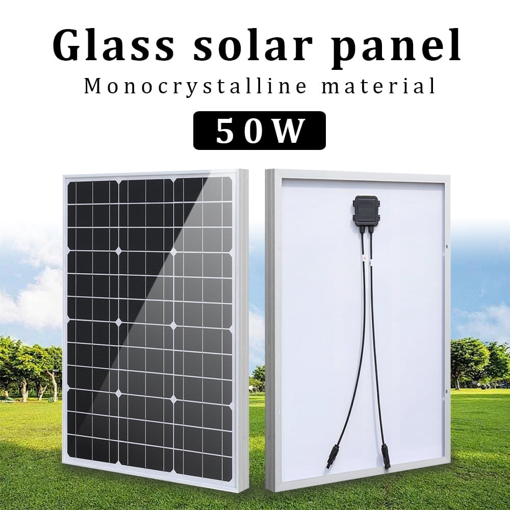 50W Solar Panel 50 Watt Monocrystalline Portable High Efficiency Modular Off-Grid PV Power Supply for Battery Charging, Yachts, Caravans, Motorhomes and any other Off-Grid Application
