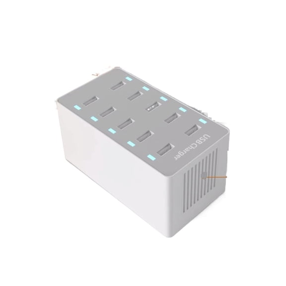 50W USB Charger 5V2.4A 10 Ports Multiple USB Charging Station Multi Port Device Fast Charger ,Multi-Device Charger
