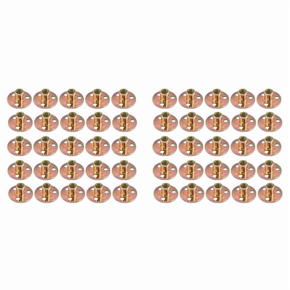 50X M10 Iron Plate Nut Three-Hole Flange Nuts Coupling Thread Furniture Fastener Lock Sofa Accessory Fastener T Nuts