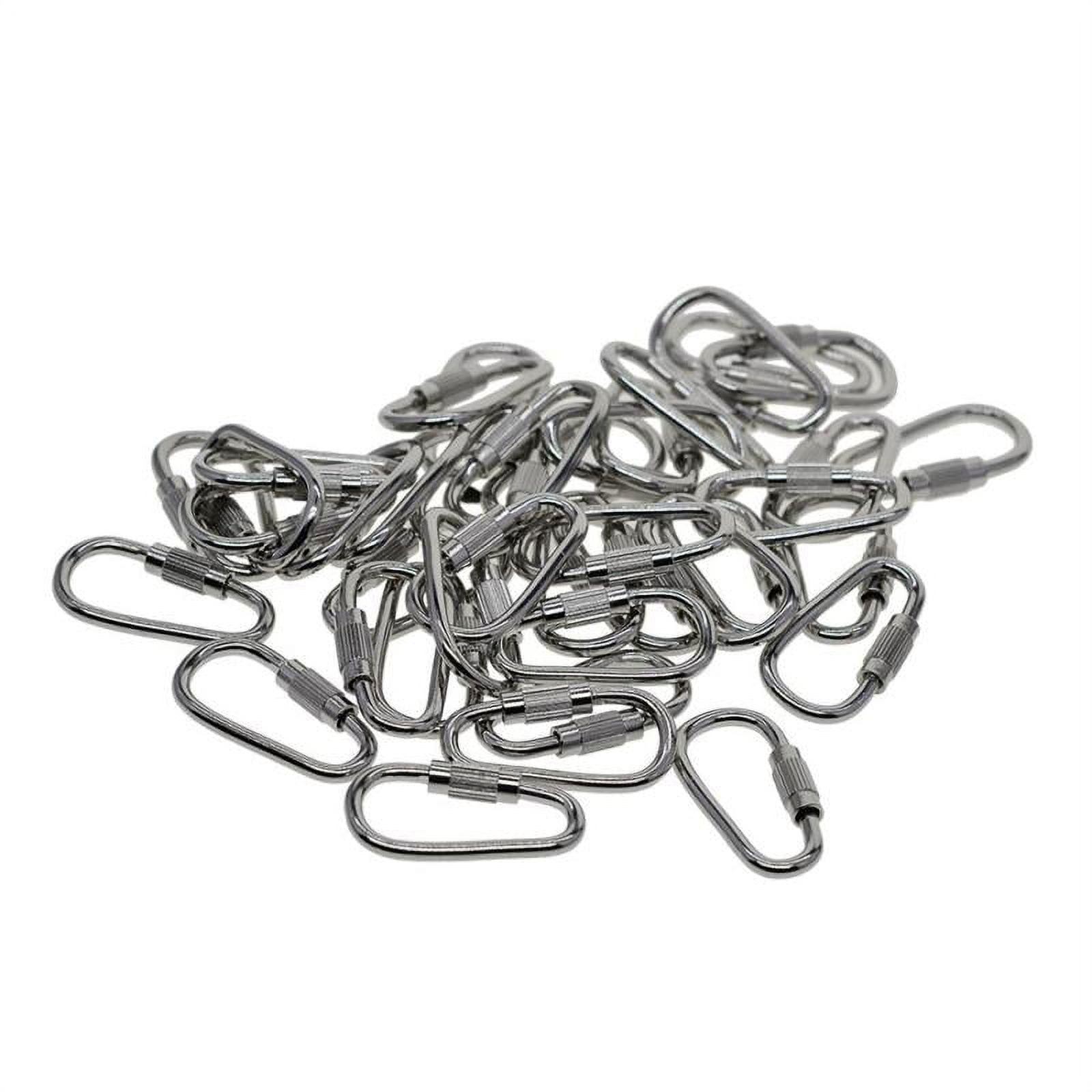 50X Small Steel Quick Open Screw Lock Key Chain Hook Carabiner Safety