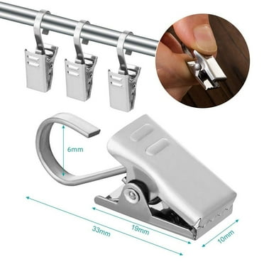 50X Stainless Steel Curtain Clips with Clip Hooks Curtain Hooks Curtains