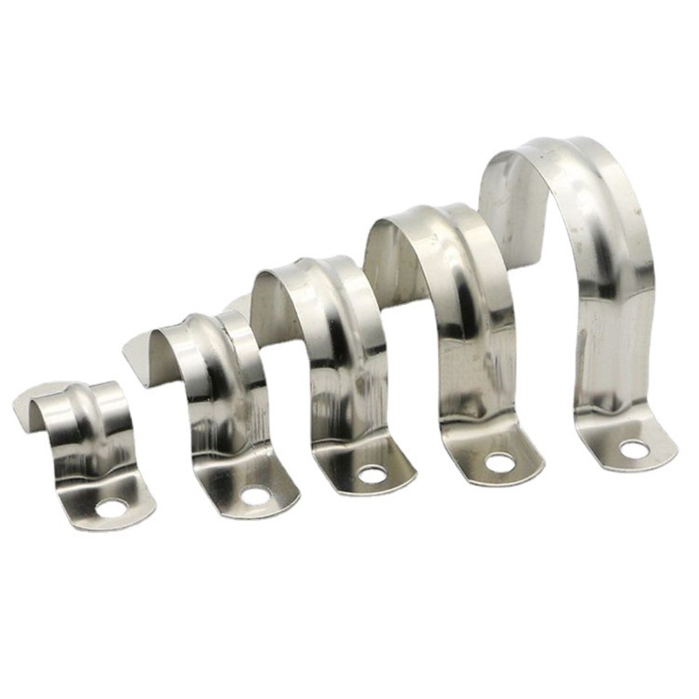 50X Stainless Steel U Shaped Conduit Clamp Saddle Strap Tube Pipe Clips