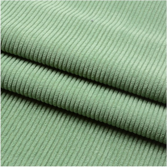 50X155cm Stretch Corduroy Fabric - Solid Plain Thick DIY Sewing Material, Soft 8 Wicks Quilting for Clothing, Dress, Pants, Costume, Sofa, Throws, Pillow Cover (Color: Green 1)