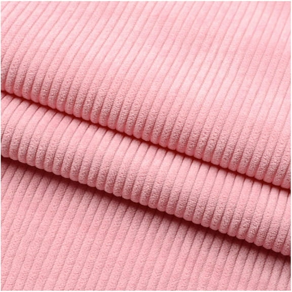 50X155cm Stretch Corduroy Fabric - Solid Plain Thick DIY Sewing Material, Soft 8 Wicks Quilting for Clothing, Dress, Pants, Costume, Sofa, Throws, Pillow Cover (Pink 1)