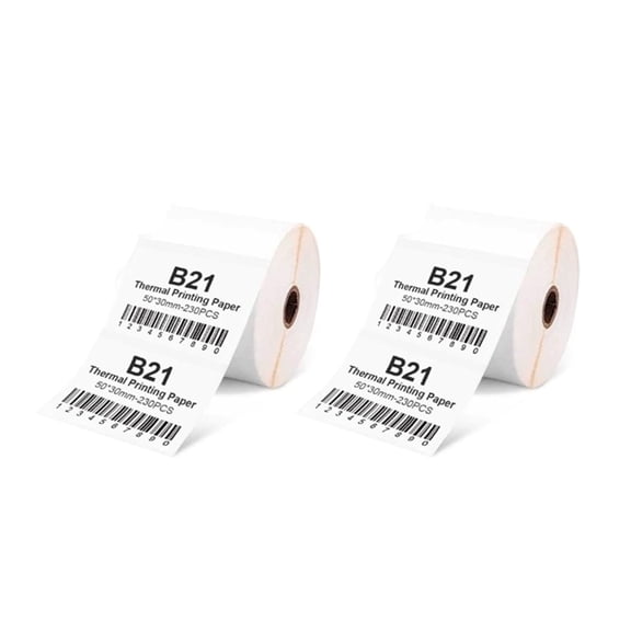 50X30MM Thermal Paper for B21 Cash Register Pos Receipt Bar Labels Paper 230Sheets/Roll Clear and Multi-Proof