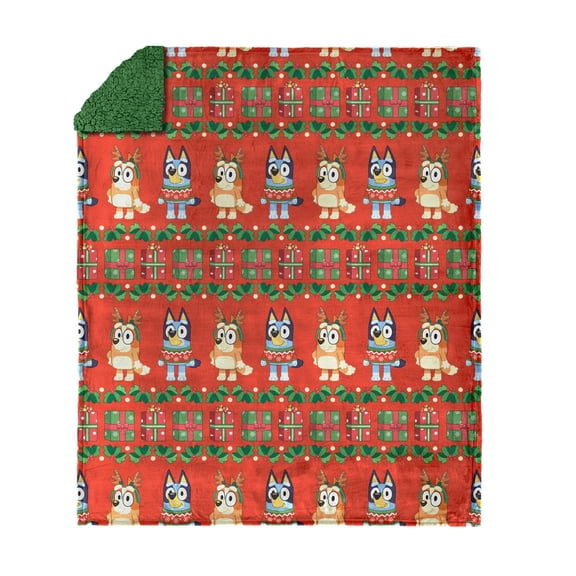 Bluey Holidays are Nice Silk Touch Throw Blanket with Sherpa Reverse 50 x 60 inches