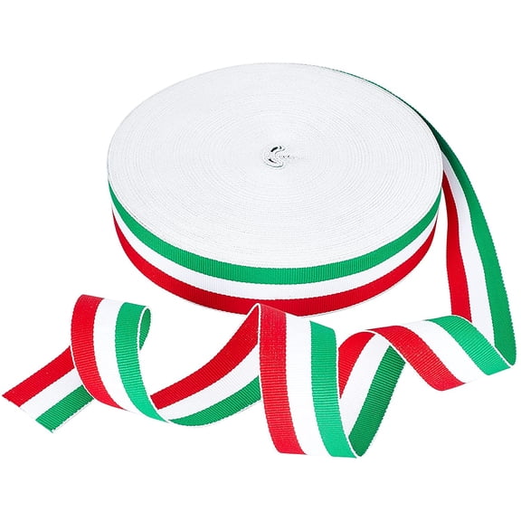 50Yard Polyester Grosgrain Ribbon for Badge Medal Patriotic and Gift Wrapping Green 30mm 50 yards/roll