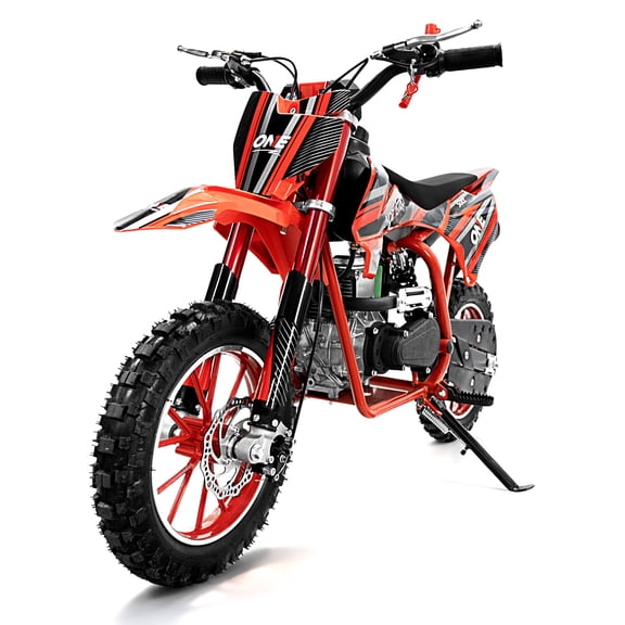 50cc 4 Stroke Dirt Bike for Kids 8–14,Gas Powered Dirt Bike with No Oil Mixing,Front&Rear Disc Brakes,Kids Dirt Bike with Inverted Fork Suspension,Pull Start,25MPH