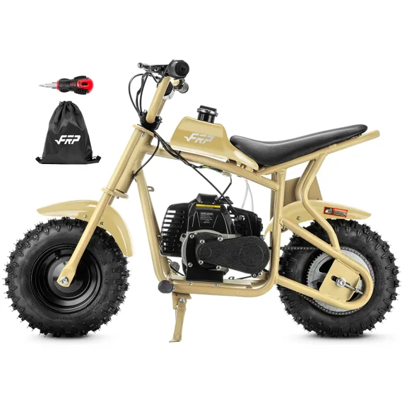 50cc Gas Powered Mini Dirt Bike, 2-Stroke Engine with 50:1 Fuel Mix, Pull Start Off-Road Motorcycle, Rear Disc Brake, Up to 20 MPH, 160 lbs Capacity, Ages 13+