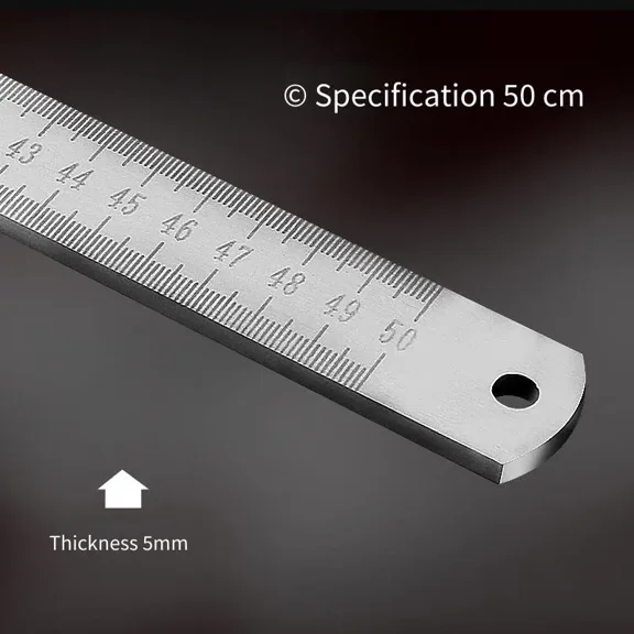 50cm / 20 Inch Stainless Steel Ruler, Dual-Purpose Professional Measuring Tool with Emergency Window Breaker Design