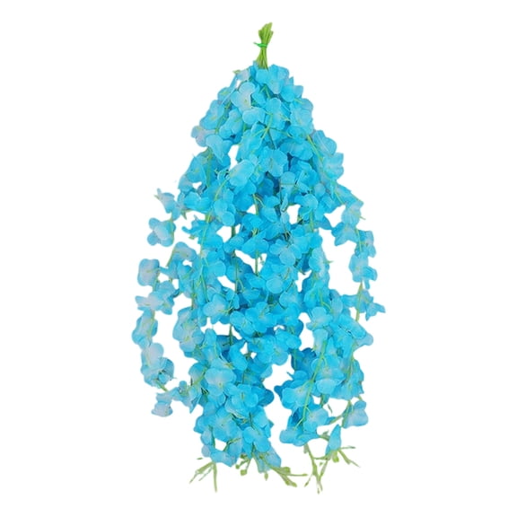 50cm Artificial Wisteria Vine Garlands, Hanging Wisteria Floral Strings Fake Flower Vines,Durable Year-Round Beauty Garlands for Wedding Backdrop Ceiling Wall Home Balcony Indoor Outdoor,Blue