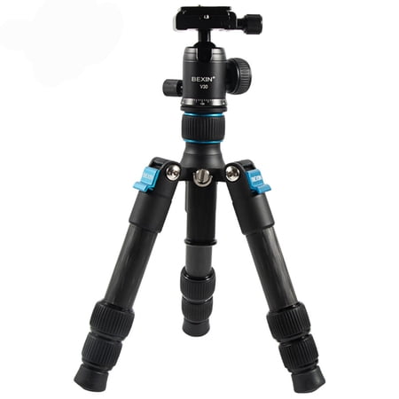 50cm Carbon Fiber Tripod Set with 360° Panoramic Ball Head for DSLR, Mirrorless, Smartphone & Action Cameras – Portable Travel Tripod with Quick Release Plate