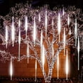 thumbnail image 1 of 50cm Falling Rain String Light Plug in, Waterproof SMD2835 LED String Lights 8 Tube Meteor Shower Light Christmas Holiday Indoor Outdoor Decor Tree Decoration, White, 1 of 7