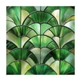 thumbnail image 1 of 50cm Green Fan Shaped Art Glass Window Film – Static Cling Privacy Decal for Windows Doors Bathrooms and Kitchens, 1 of 3