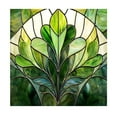 thumbnail image 1 of 50cm Green Fan Shaped Art Glass Window Film Static Cling Sticker Privacy Decal For Interior Doors Bathrooms Kitchens, 1 of 4