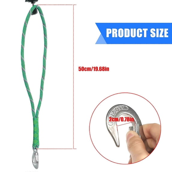 50cm Heavy Duty Tree Swing Hanging Strap for Outdoor Playground, Suspension Rope with Stainless Steel Hook, Swing Attachment for Backyard and Garden, Green 2 Pack