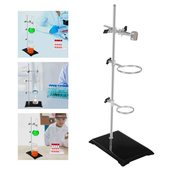 50cm Lab Stand Support Platform 2-Ring Condenser Clamp Stands Chemistry Holder