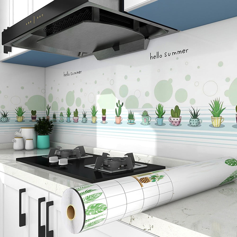 50cm Oil Proof Kitchen Stove SelfAdhesive Furnitur Renovation Wall Stickers Bathroom Tile 3D Waterproof Vinyl Cabinet Wallpaper