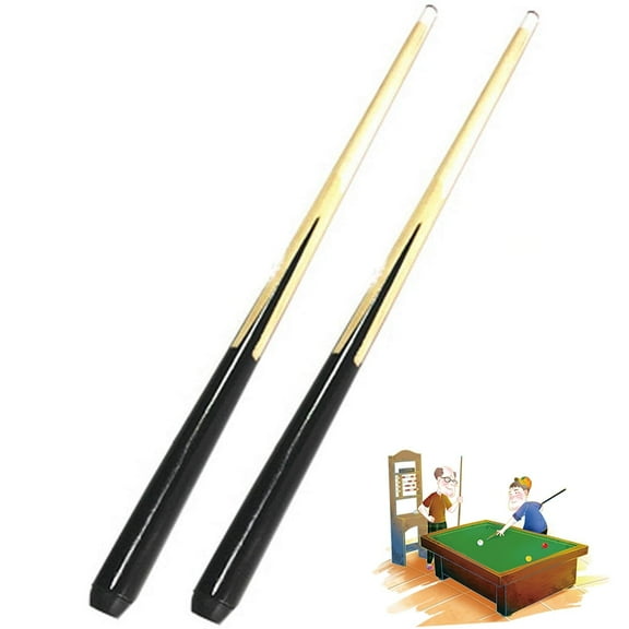50cm Wooden Billiard House Cue Sticks Shorty Cues Pool Cues for Hardwood Billiard Cue Sticks 11.5mm Snooker Tips, Set of 2