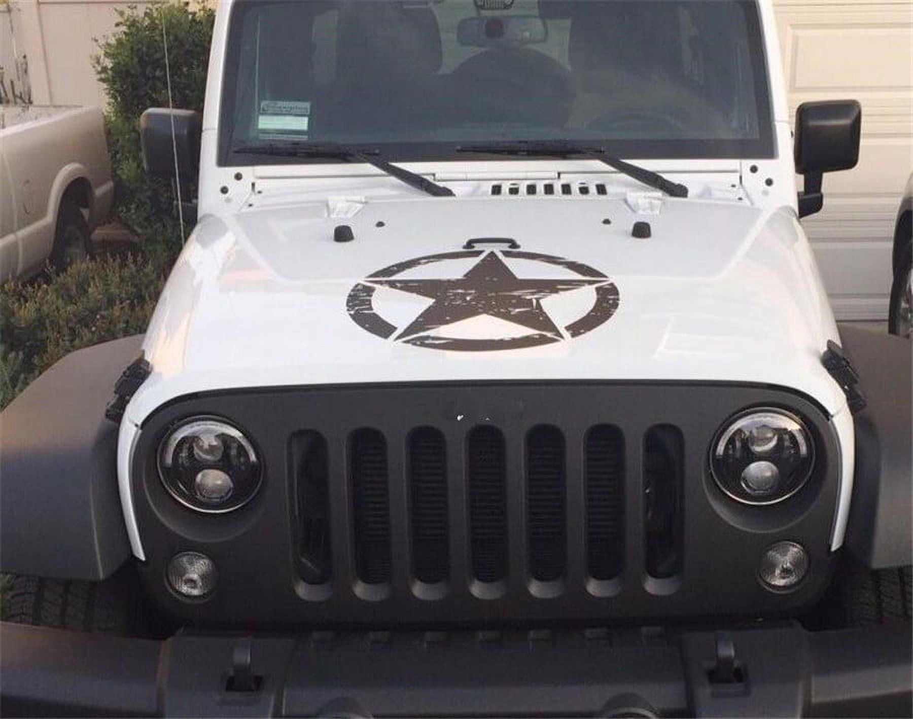 50cmx50cm Car Hood Body Side Door Sticker Black Graphic Decal For Jeep Wrangler