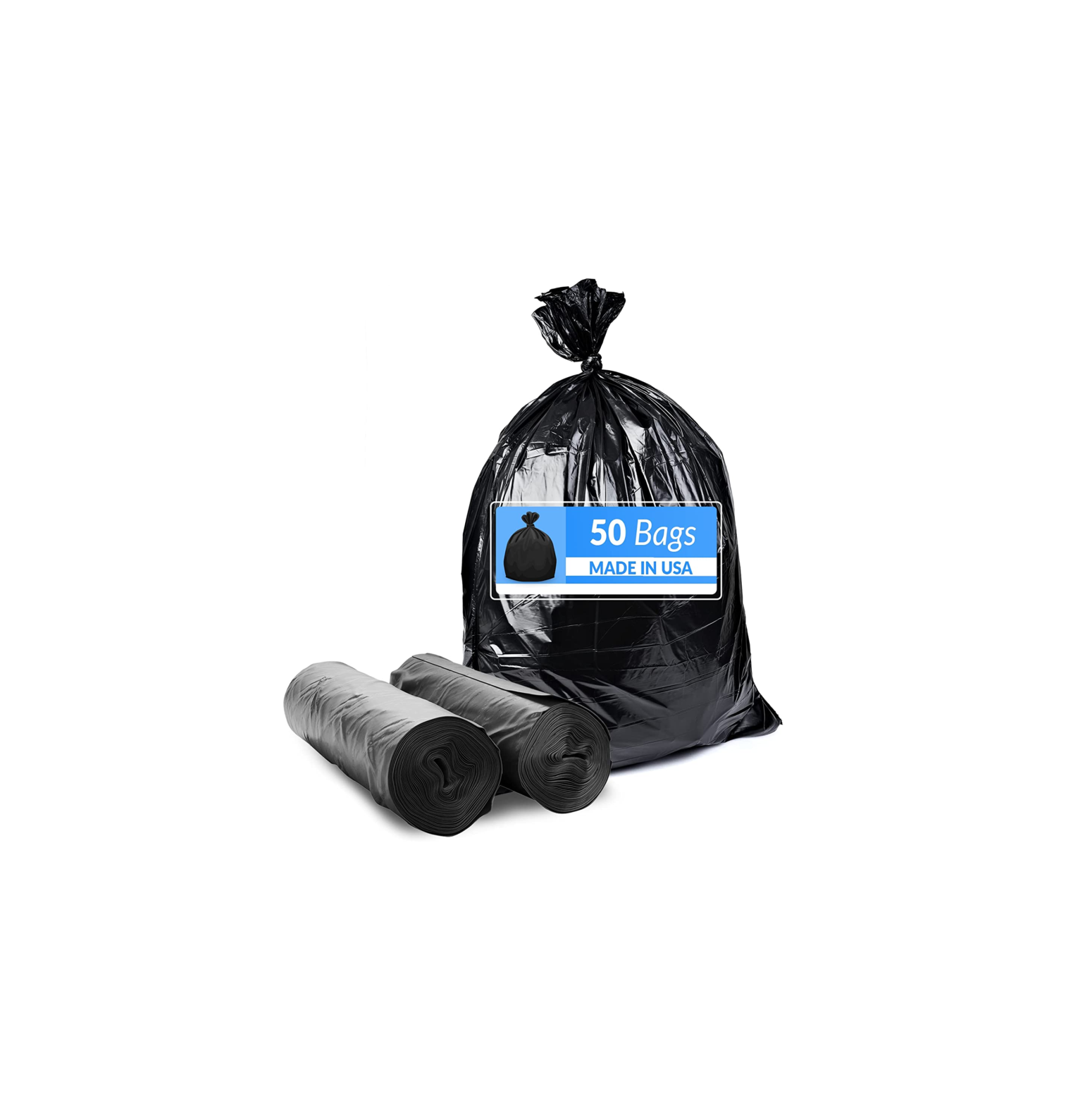50ct Large Trash Bags 5560 Gallon Garbage Bags Heavy Duty Trash Can