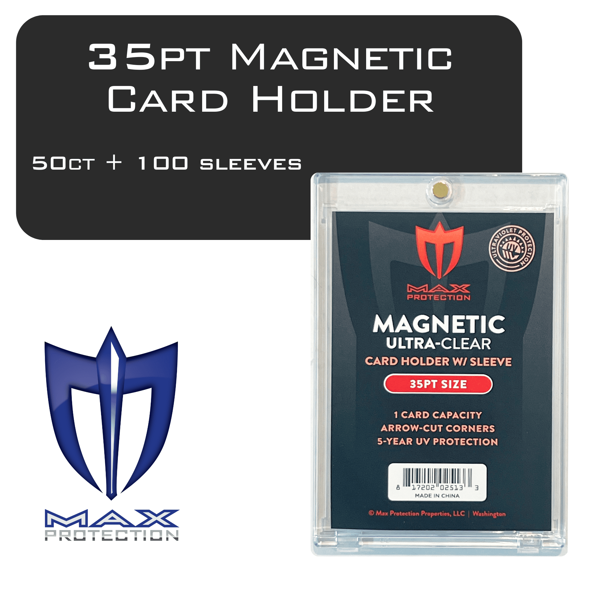 max pro card sleeves Ultra Clear 75pt Magnetic Holder archival quality product that is designed to protect Max Protection Magnetic Card Holder