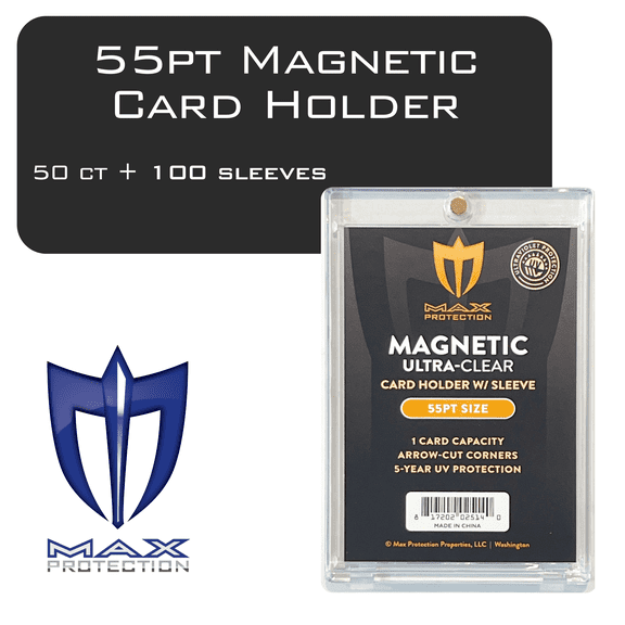 50ct Max Protection Magnetic Card Holder for 55pt Sleeved Cards - Arrowhead Corners for Extra Protection