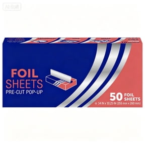 50ct PreCut PopUp Aluminum Foil Sheets 49.83sq ft Multipurpose Household Kitchen