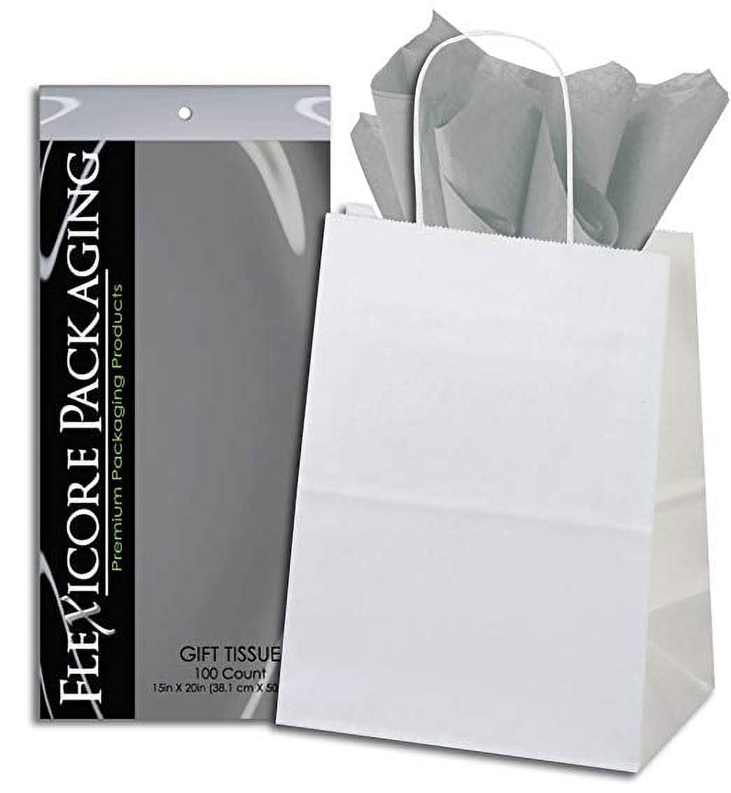 Tissue Paper Curlz Gift Bag Filler, 42-Inch - Silver/White 