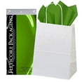 thumbnail image 1 of 50ct White Paper Gift Bags + 100ct Oasis Gift Tissue (Flexicore Packaging), 1 of 2
