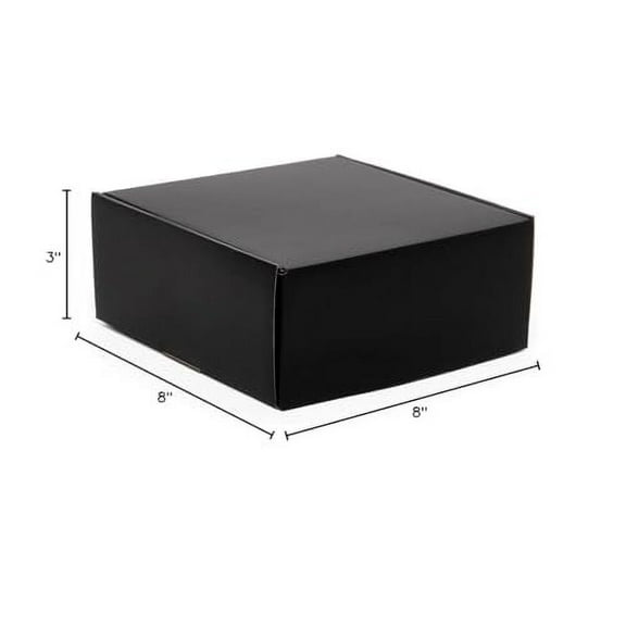 50ea - 8 X 8 X 3 Black Corrugated Tuck Top Box