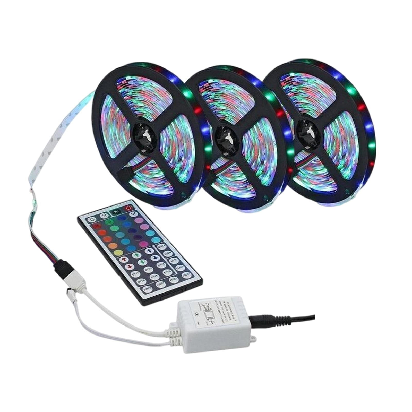 Led Strypas 50ft 15M LED Strip Lights Set SMD3528 RGB Color Changing Rope Lamp Not ...