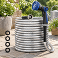 Metal Shell For Hose 50ft 304 Stainless Steel Metal Garden Hose With Blue Nozzle - Walmart.com