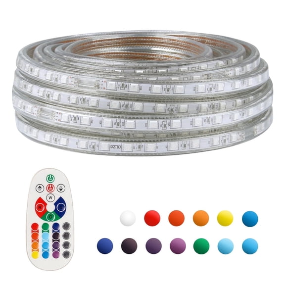 Gamexcel 50 ft RGB LED Strip Rope Light, Waterproof Color Changing Lights with Remote for Indoor Outdoor Decor