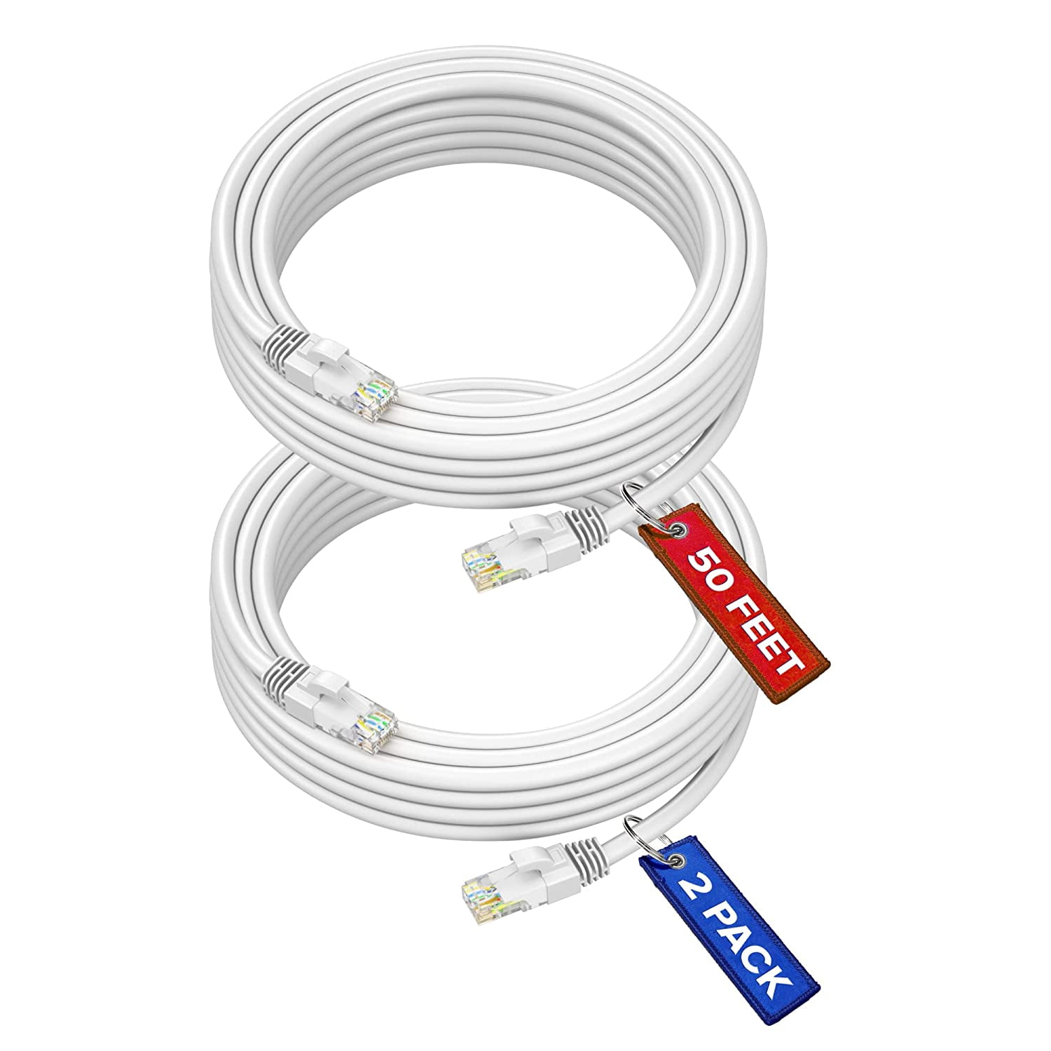 50ft Cat6 Cable, UTP LAN Network Cord, RJ45 Connectors