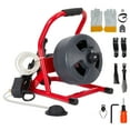 thumbnail image 1 of 50ft Electric Drain Auger – Automatic Sewer Snake for 3/4–3 in Pipes with 6 Cutters & Foot Switch, 1-Pack, 1 of 8
