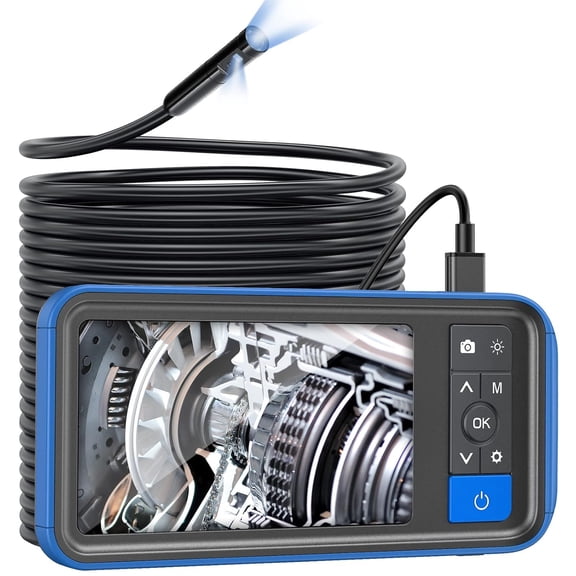 50ft Endoscope Borescopes, Teslong Dual Lens Sewer Inspection Camera with 4.5'' Screen and Lights, Waterproof Snake Cable for Home Wall Duct Drain Pipe, MS450