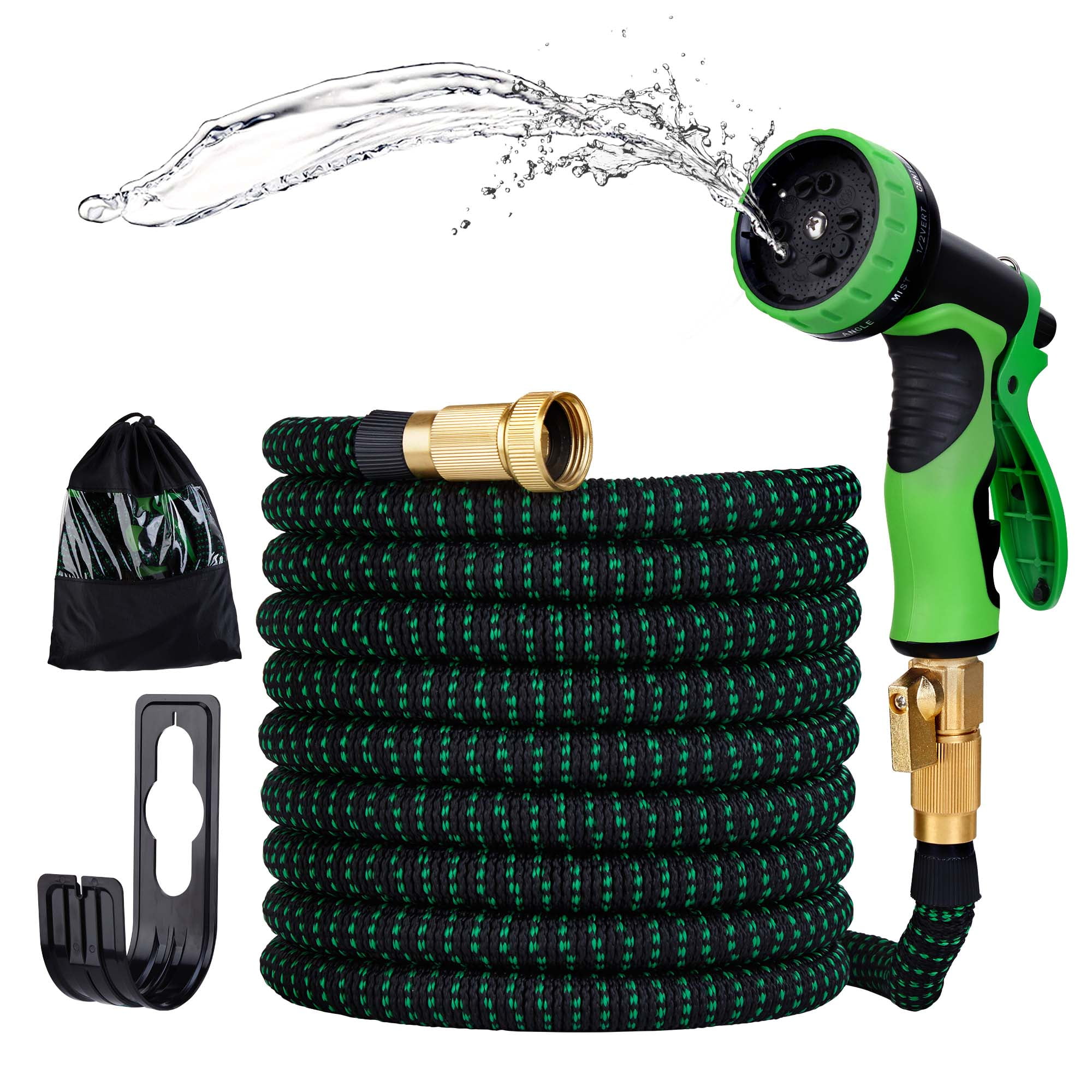 ODYSITE 50ft Garden Hose Water Pipe, Durable Water Hose with 7