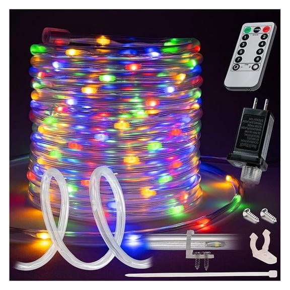 50ft LED Rope Light, Outdoor Waterproof Lights 8 Modes, Garden Patio Decor