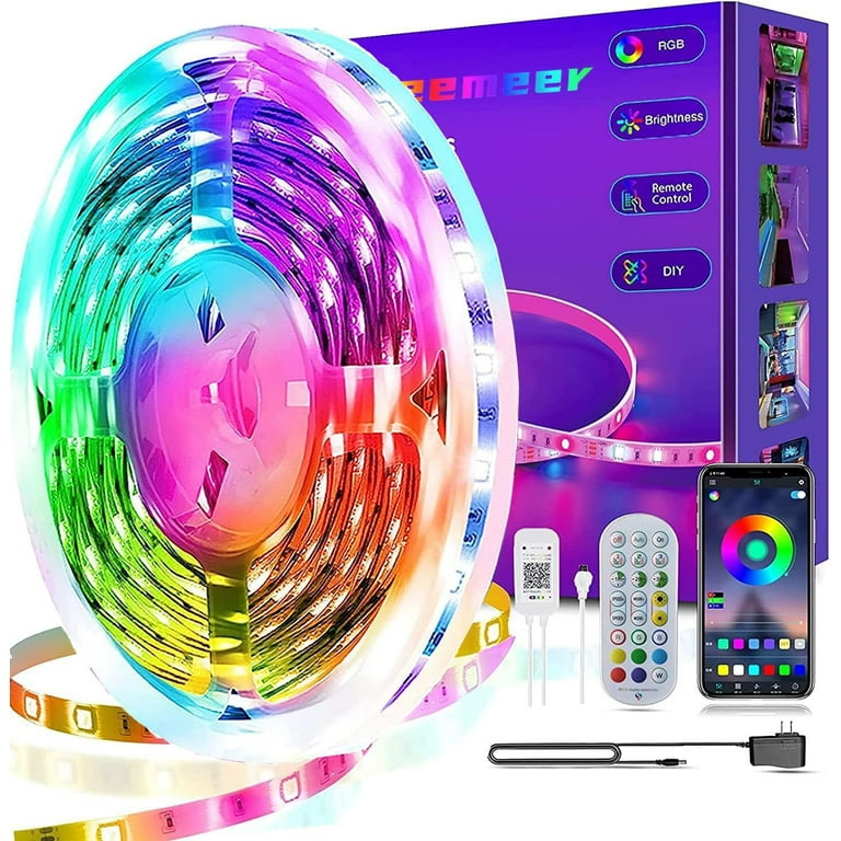 50 ft led light strip with remote 2025