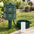 50ft Outdoor Power Stake Extension Cord with Remote Control and 6 ...