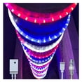 thumbnail image 1 of 50ft Red White Blue LED Rope Lights with Patriotic Lights with 4-Level Dimmable Controller Outdoor for Patriotic 4th of July Memorial Day Decor Patio Deck Flexible Lights, 1 of 9
