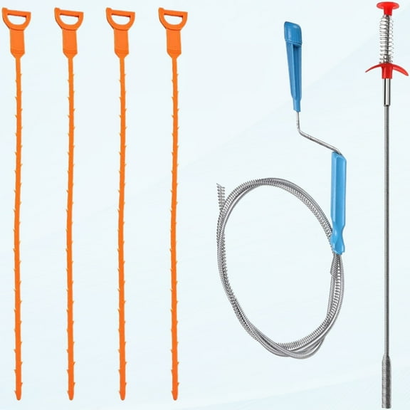 50ft Snake Drain Cleaner Drill, Drain Unclog, Easy Operation Snake Drain Sink Hair Clip, Plumbing Snake for Kitchen, Sewer and Shower