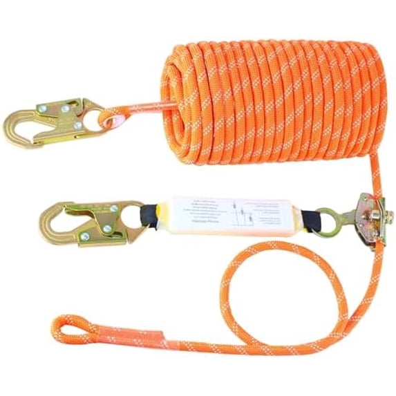 50ft Vertical Lifeline Assembly, Heavy Duty Fall Protection Safety Rope ...
