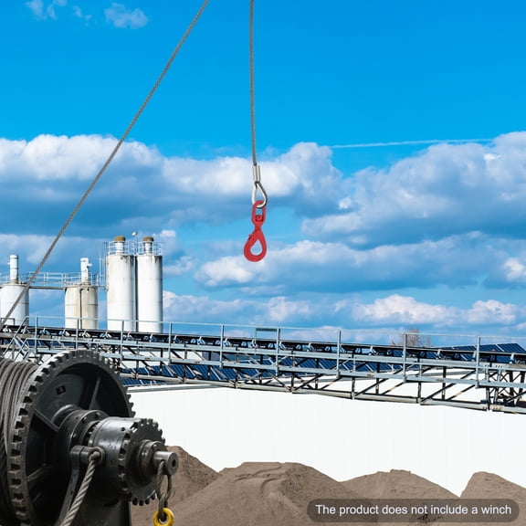 50ft Wire Rope with Swivel Hook Wire Rope with Self Locking Hook High Flexibility Wire Rope for Construction
