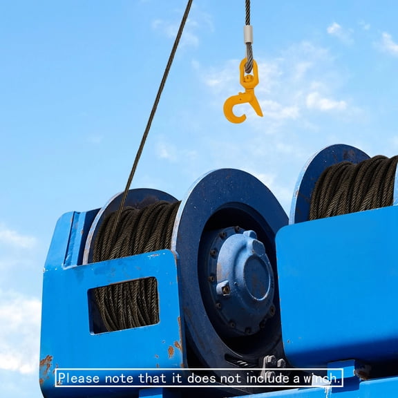 50ft Wire Rope with Swivel Hook Wire Rope with Self Locking Hook Wire Rope 1120kg Load for Construction