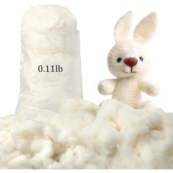 50g/0.11lb Cotton Stuffing for Stuffed Animals Soft Pillow, Natural Cotton Fiber Filling Batting, for Toys, Cloud Decorations, and More